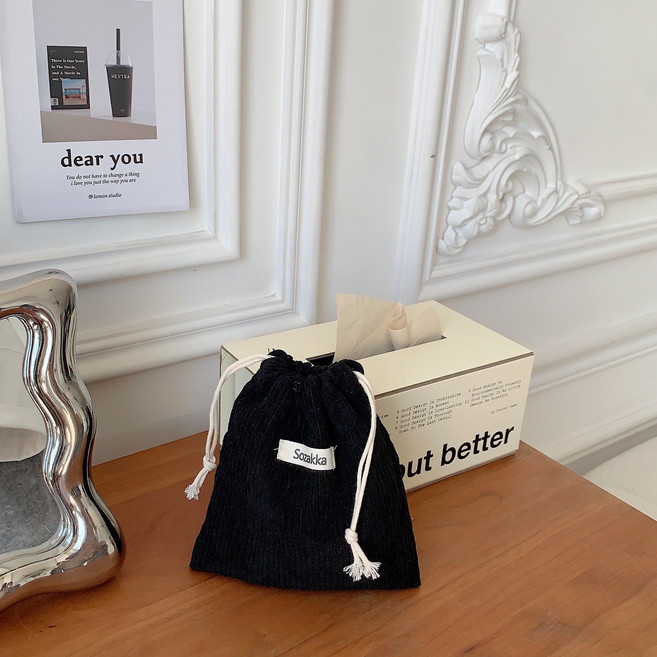 둘시아 정리가 편한 다용도 코듀로이 스트링 파우치