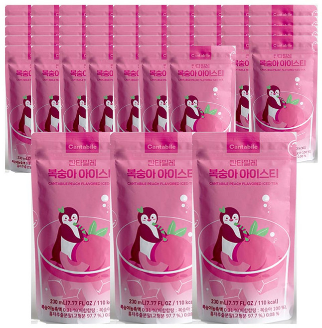동서웰빙 칸타빌레 복숭아아이스티, 230ml, 50개