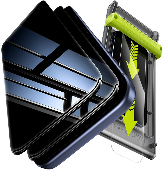 WSKEN 3D 풀커버 사생활보호 9H 액정보호 강화유리필름 + 이지툴, 2개