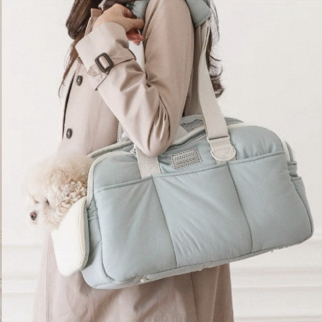 IAE MARON BAG 마롱백 강아지 소형견 포근한 이동가방, 1개, 민트마카롱