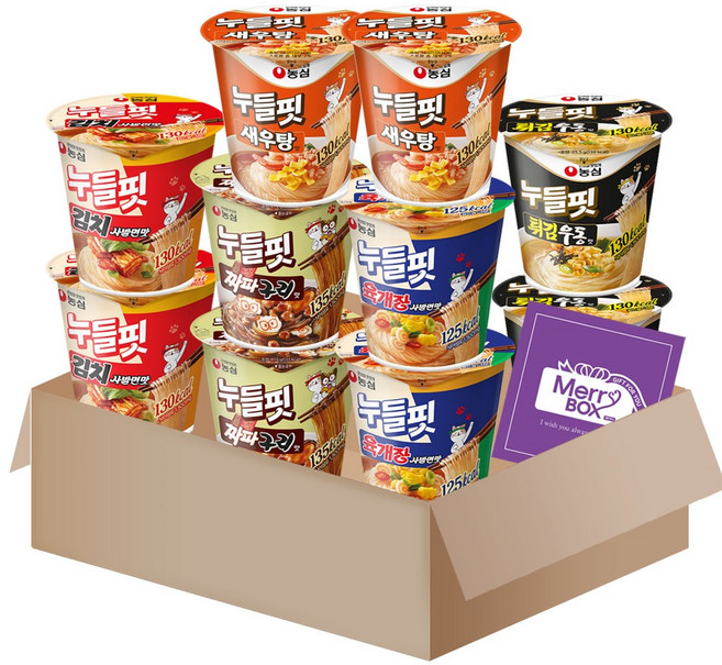 저칼로리세트 누들핏 10개 A호{육개장사발면맛x2+김치사발면맛x2+튀김우동맛x2+얼큰우동맛x2+짜파구리x2}+메세지카드, 1개