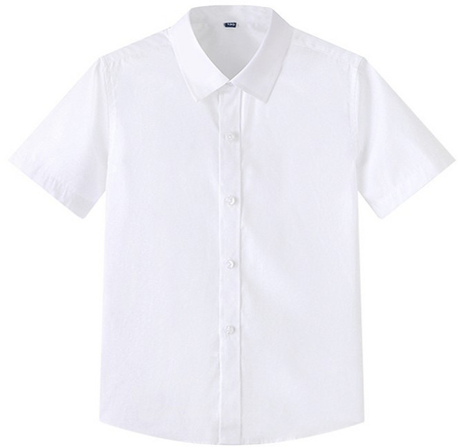 【Arbea】女童白襯衫短袖夏季棉兒童白色襯衫小學生中大童校服表演服