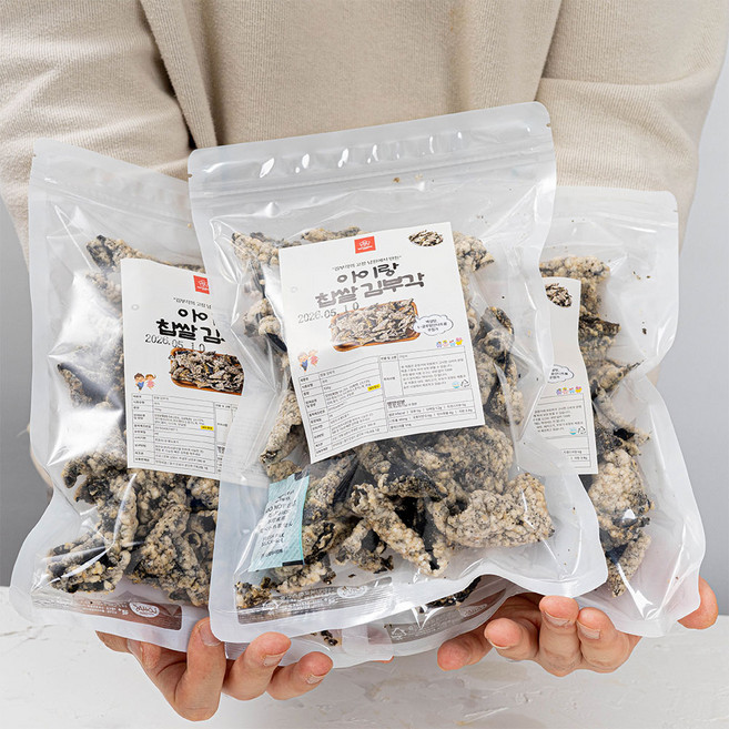 바삭한 수제 찹쌀 김부각 무설탕 아이 간식, 100g, 1개