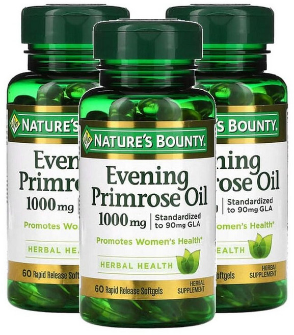 Nature's Bounty 네이쳐스바운티 이브닝 프림로즈 오일 Evening Primrose Oil 60캡슐 3개, 60정 3개, 60정