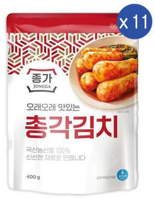 종가 종가 총각김치 (파우치), 11개, 400g