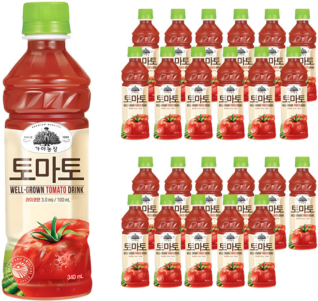 가야농장 토마토농장 주스, 340ml, 24개
