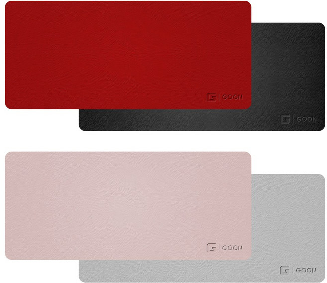 G-GOON MP940 양면 2컬러 인조가죽 데스크패드 장패드, 블랙/레드, 1개