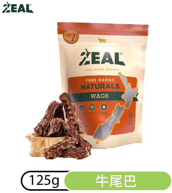 ZEAL 風乾牛腱 狗零食, 1個, 廠商缺貨 牛尾巴-125g