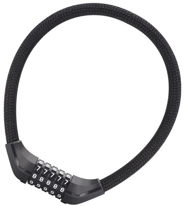 시그니처베이지 자전거 킥보드 자물쇠 번호키 도난방지 YPZ121, 1개, 블랙