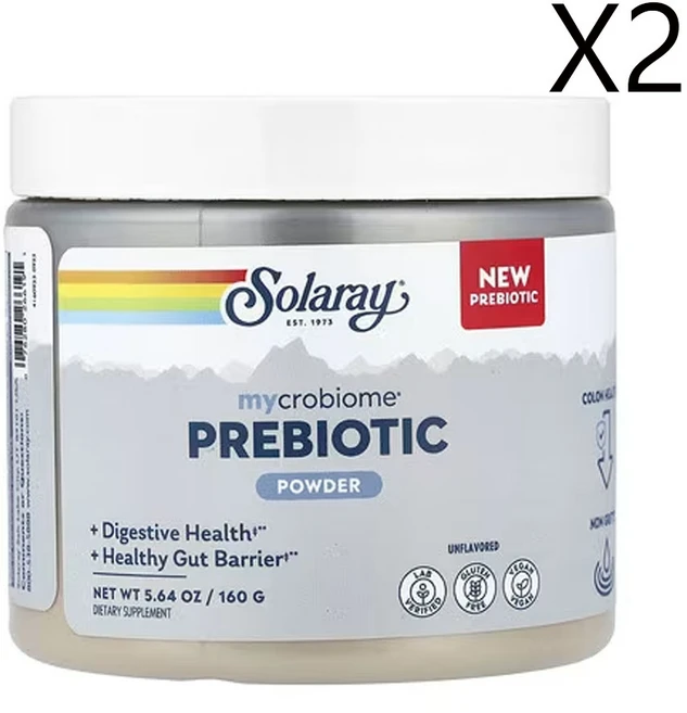 솔라레이 Mycrobiome 프리바이오틱 분말 무맛 (5.64oz), 2개, 160g - 쿠팡