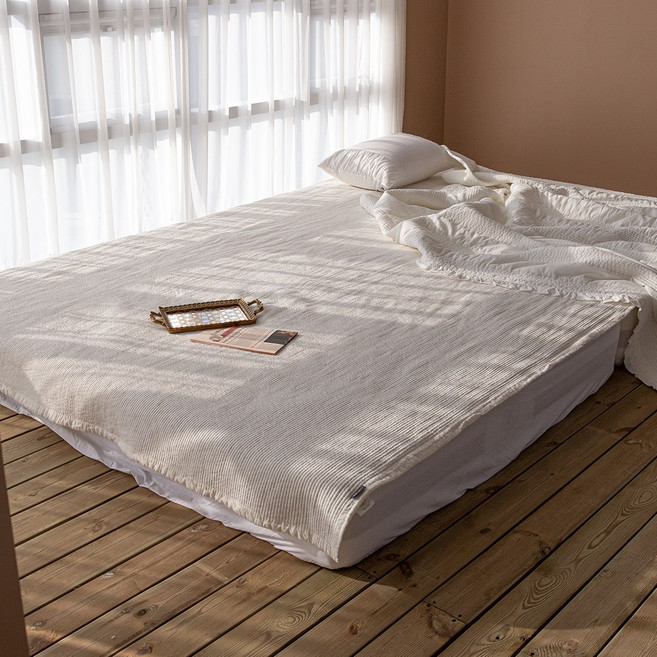 유기농 순면 침대패드, 아이보리