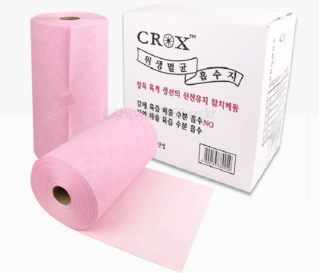 CROX 미트페이퍼 핑크 2롤 육즙제거 흡수지 해동지, 2개입, 1세트