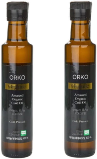 유기농 아마씨오일 냉압착 콜드프레스, 2개, 250ml