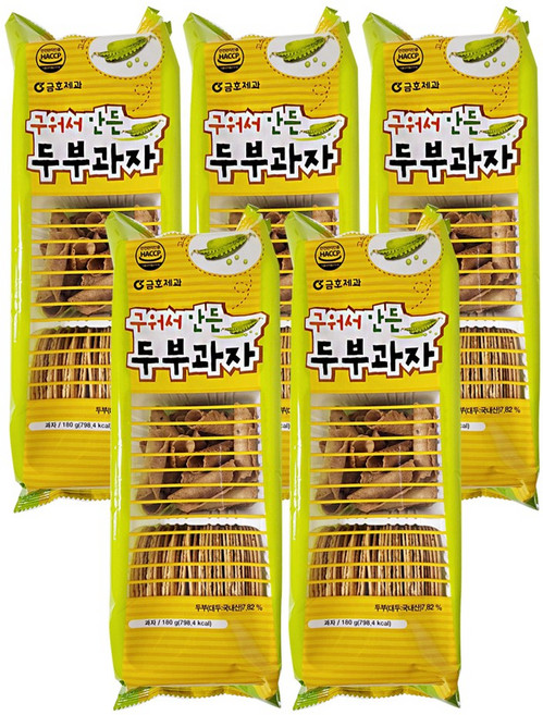 금호제과 구워서 만든 양파과자 두부과자 주전부리 담백한 과자, 180g, 5개
