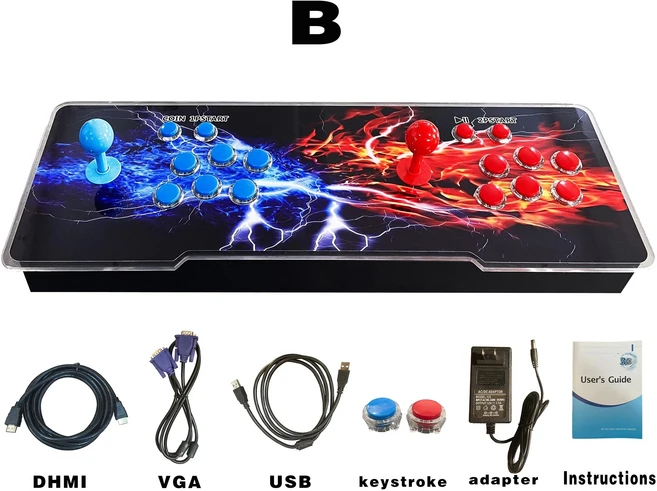 2026 뉴 판도라 50000 in 1 3D 게임 박스 레트로 아케이드 고해상도 비디오 콘솔 가정용 플러그 앤 플레이, 05 B