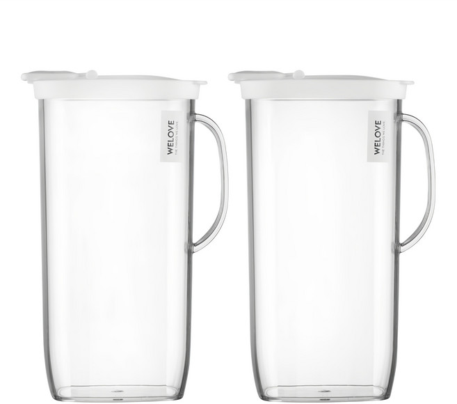 직사각 물병, 화이트, 2L, 2개