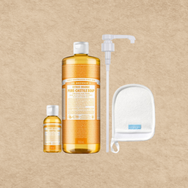 닥터브로너스 캐스틸 솝 클렌저 시트러스오렌지 950ml + 60ml, 1개, 120ml