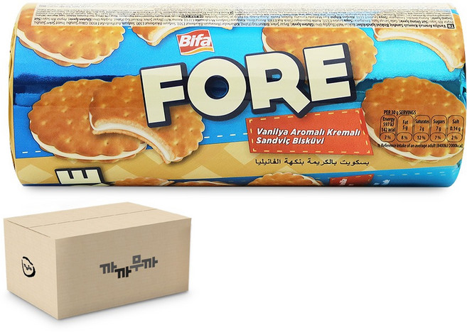 비파 폴 FORE 샌드위치 비스킷 바닐라향 수입과자, 24개, 160g