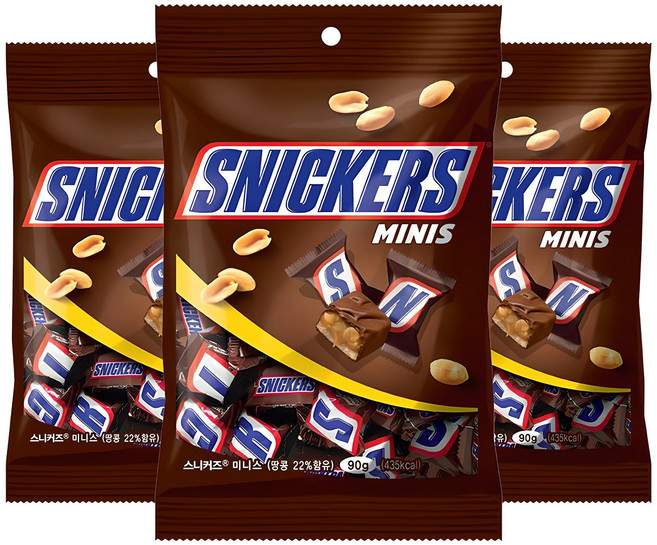 스니커즈 미니스, 90g, 3개
