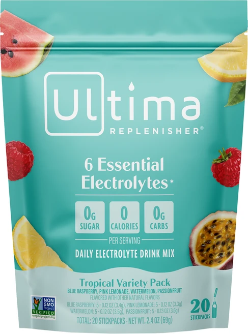 Ultima Replenisher 6 Essential Electrolytes Daily Electrolyte Drink Mix Tropical Variety Pack, Ultima Replenisher, 6 Essentia, 1 - 쿠팡