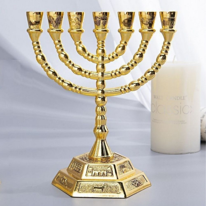 메노라 일곱촛대 대형 목사님 신부님 선물 교회 기독교 천주교 성당 용품 소품 일곱금 촛대