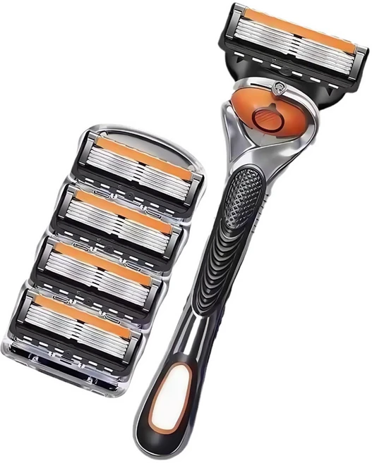 스윙 면도기+면도날 4개 질레트 호환용, 1세트 - 쿠팡