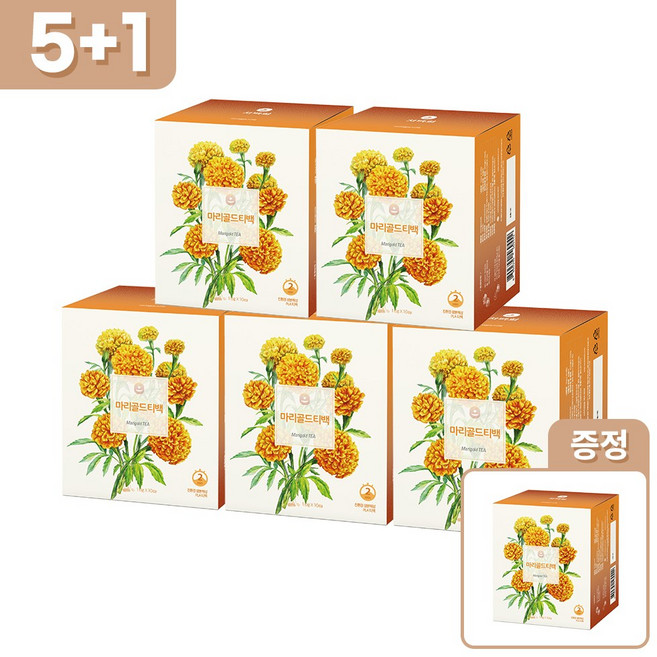 [5개 선택시 1개 더] 마리골드티백 친환경 PLA 개별 포장, 1g, 10개입, 5박스