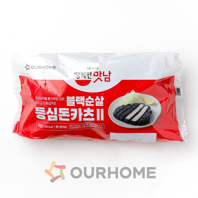 아워홈 블랙 순살 등심 돈카츠, 2개, 1kg