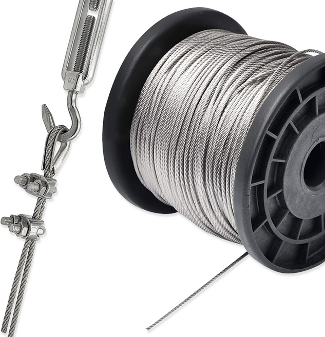 굿나잇몰 스텐 와이어 로프 100M 0.8mm 1mm 1.2mm 1.6mm 2mm 2.4mm 3.2mm, 1개