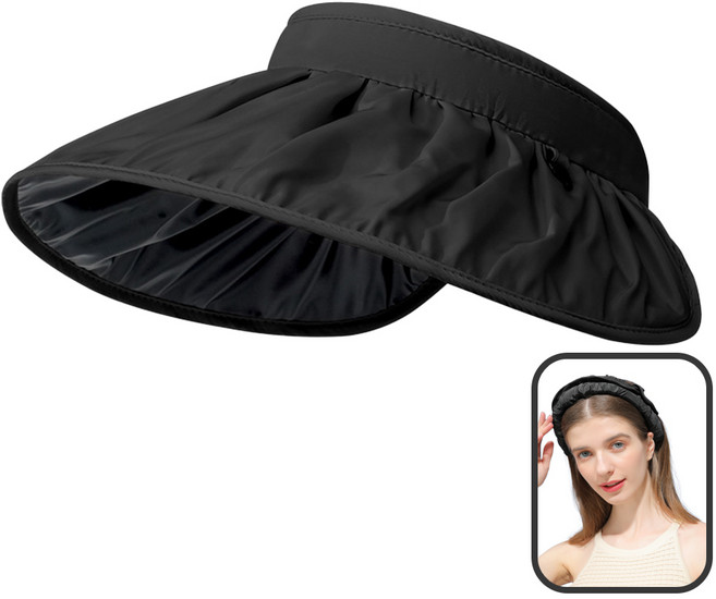 오로라로 돌돌이 머리띠 썬캡 여름 여성 챙모자