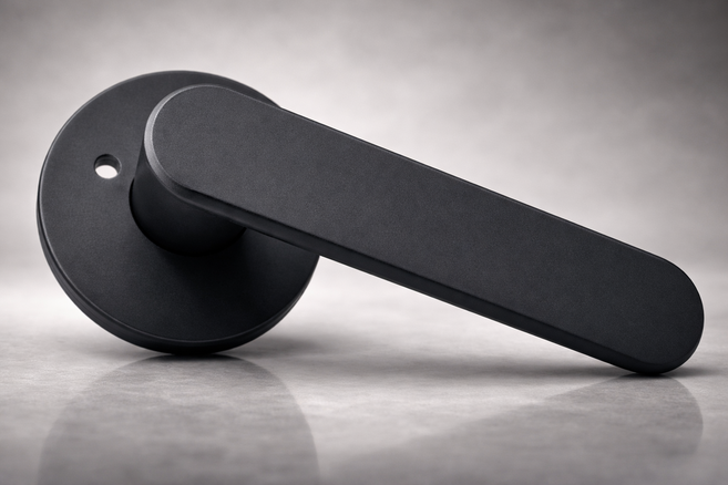 국산 항균 도체 201 녹 변색없는 니켈무광 버튼잠금 방문손잡이 레버 도어락 시공편리, 1개, 무광블랙