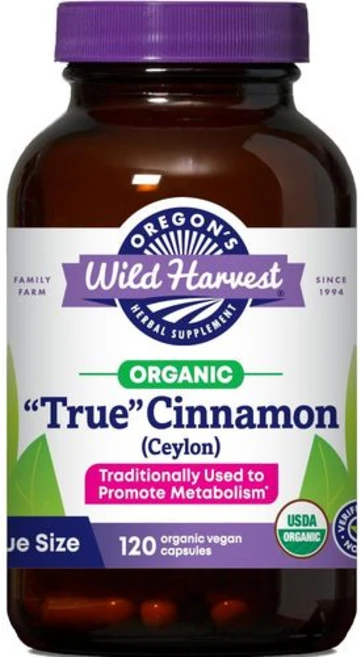 오레곤스 와일드 하베스트 유기농 트루 시나몬 실론 120정 Oregon's Wild Harvest Organic True Cinnamon Ceylon 120 Count Vegan, 120 카운트, 1개 - 쿠팡