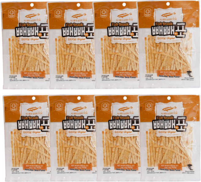 (한진) 빼빼어포 오리지널 24g, 8개