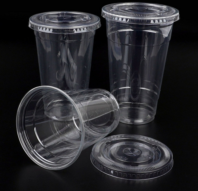 투명 테이크아웃 컵 플라스틱컵 일회용 카페 아이스 350ml 10개입 뚜껑포함, 720ml