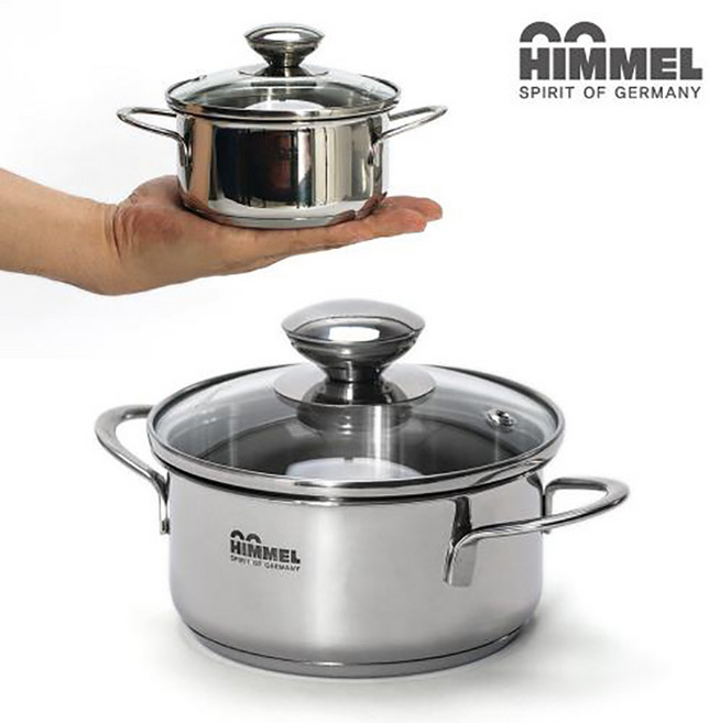 [서원상사] IH 인덕션겸용 미니 스텐냄비 12cm 14cm 16cm, 힘멜 미니냄비 양수 14cm