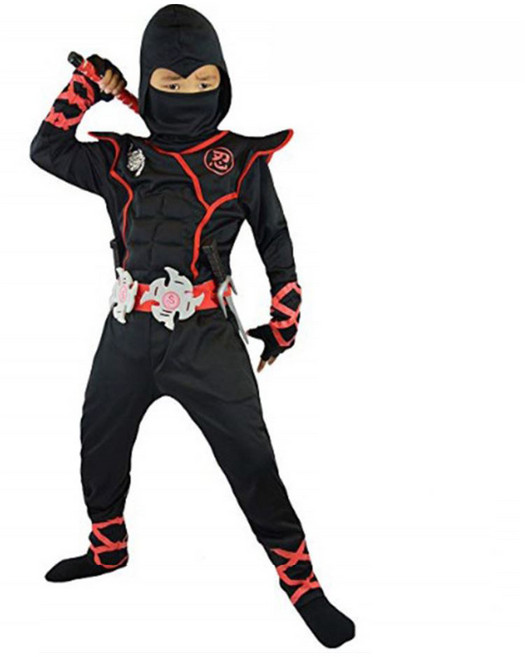 (당일출고) 아동 남아 할로윈 파티의상 블랙닌자 코스튬 어린이 할로윈 파티 코스프레 히어로 슈트