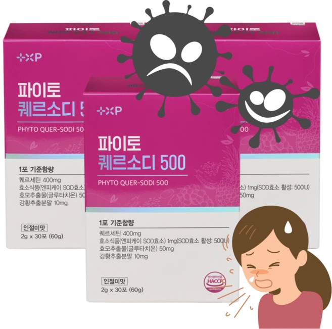가려움 알러지 먹는약 항히스타민 퀘르세틴 케르세틴 커큐민 비염 영양제, 2박스, 15회분 - 쿠팡