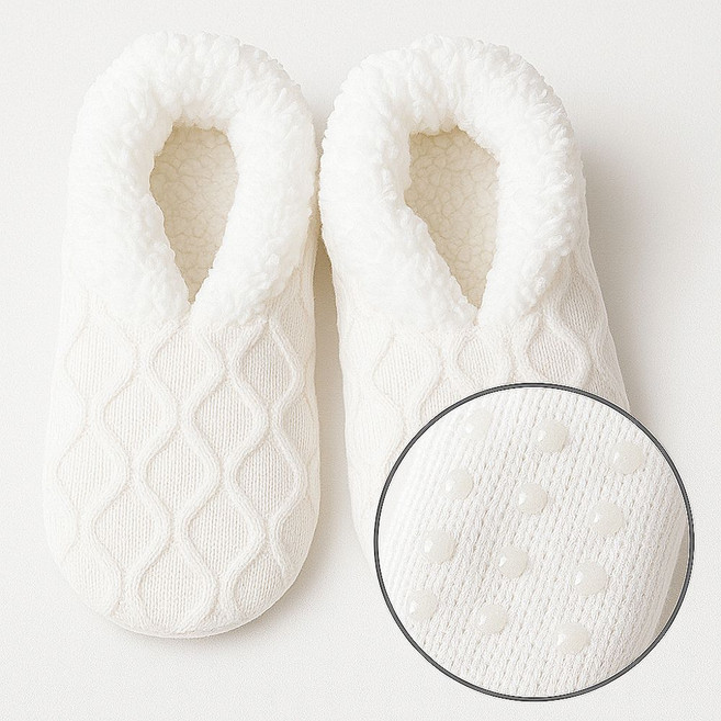 리누아 포근한 논슬립 겨울 실내 덧신 슬리퍼