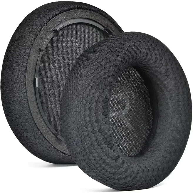 호환 Anker soundcore Space Q45 헤드폰 교체 귀마개 이어 베개 커버 업그레이드 된 냉각 젤 쿠션 패드, Black mesh, 1세트