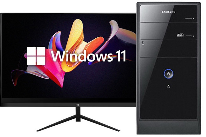 삼성전자 사무용 인강용 PC 컴퓨터 본체 데스크탑 SSD장착 윈도우 11 홈, 01. 실속형 24인치, WIN11 Pro, 256GB, 8GB, 블랙