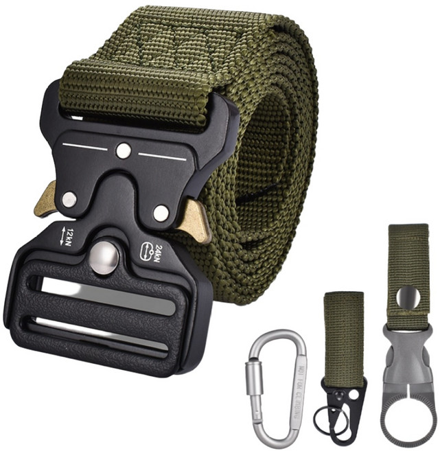 리파니 전술밸트 코브라벨트 서바이벌 택티컬 원터치 밀리터리 군인캠핑 낚시 스포츠 허리띠 남자, 카키, 1개