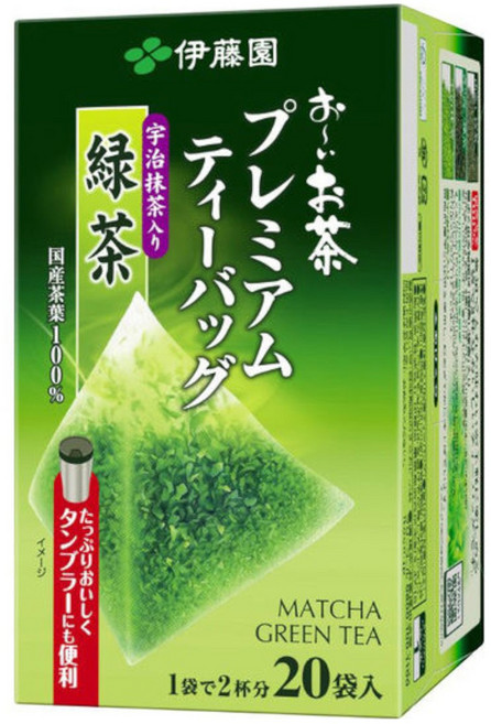 日本伊藤園 蒲公英茶 頂級宇治抹茶混合綠茶 茶包 1.8g 20包, 1個, 20入