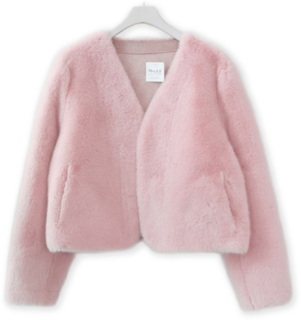 메리앤유 소프트 페이크 털 블룸 겨울 자켓 하프 코트