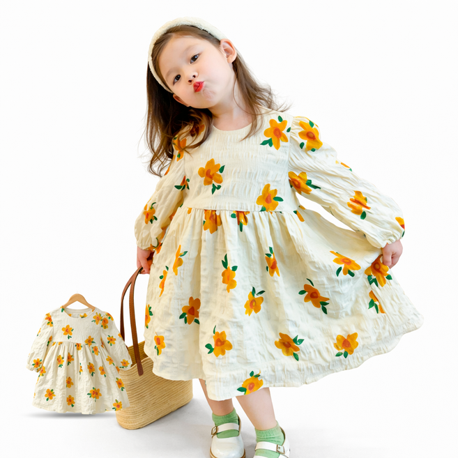 앨리홈 나탈리아리플원피스 여아 원피스 공주 봄 가을 유아 드레스 생일 선물 화이트