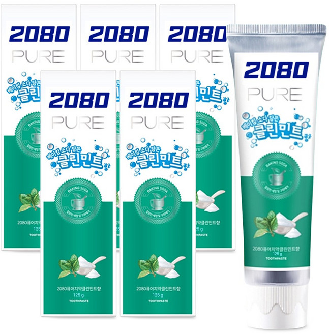 2080 베이킹소다 퓨어 치약, 125g, 9개