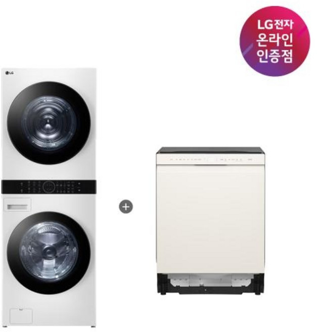 (LG전자) (세트상품) TROMM 오브제컬렉션 워시타워(24kg/21kg/릴리화이트)+DIOS 오브제컬렉션 식기세척기(14인용) (W21WAM+DUE5BGL1E), 상세페이지 참조, W21WAM+DUE5BGL1E