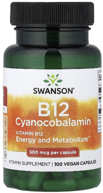 Swanson 비타민 B12 500mcg, 1개, 100정