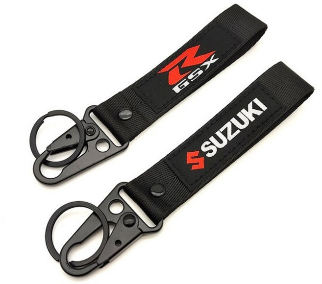 오토바이 키홀더 키링 야마하 가와사키 스즈키 혼다 열쇠고리 호환, 1개, 스즈키 블랙