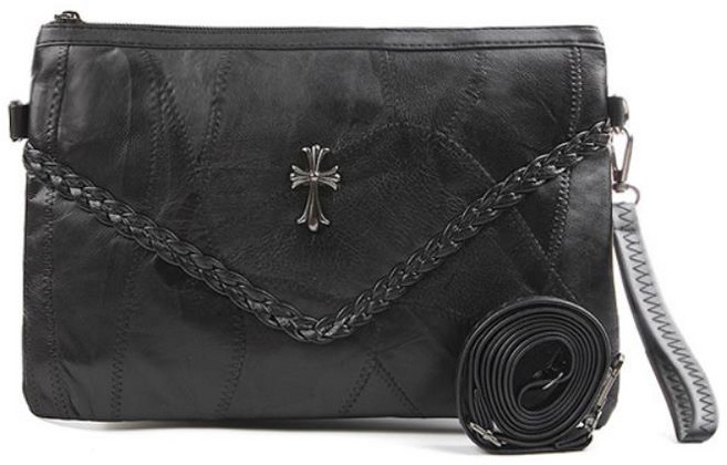 양가죽 십자가 클러치 개성있는 여자 크로스백 정장가방_