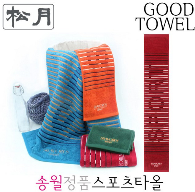 송월타올 샤보렌 멀티 스포츠타올 기념수건(20*110cm / 460GSM / 코마사 16s/1), 빨강, 1개
